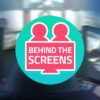 Behind the Screens Podcast Games für die Schule entwickeln; Bild mit Logo von Behind the Screens im Vordergrund und Illustration aus Hidden Codes im Hintergrund