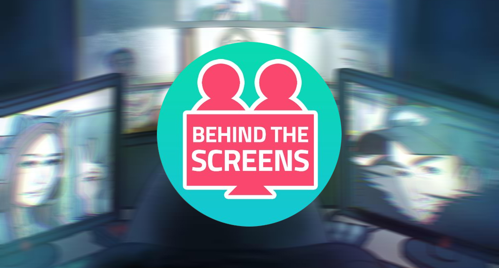 Behind the Screens Podcast Games für die Schule entwickeln; Bild mit Logo von Behind the Screens im Vordergrund und Illustration aus Hidden Codes im Hintergrund