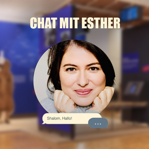 Chat mit Esther Beitragsbild mit Profilbild von Esther und Schriftzug "Chat mit Esther"